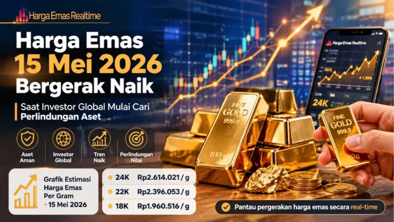 Harga Emas 15 Mei 2026 Bergerak Naik Saat Investor Global Mulai Cari Perlindungan Aset