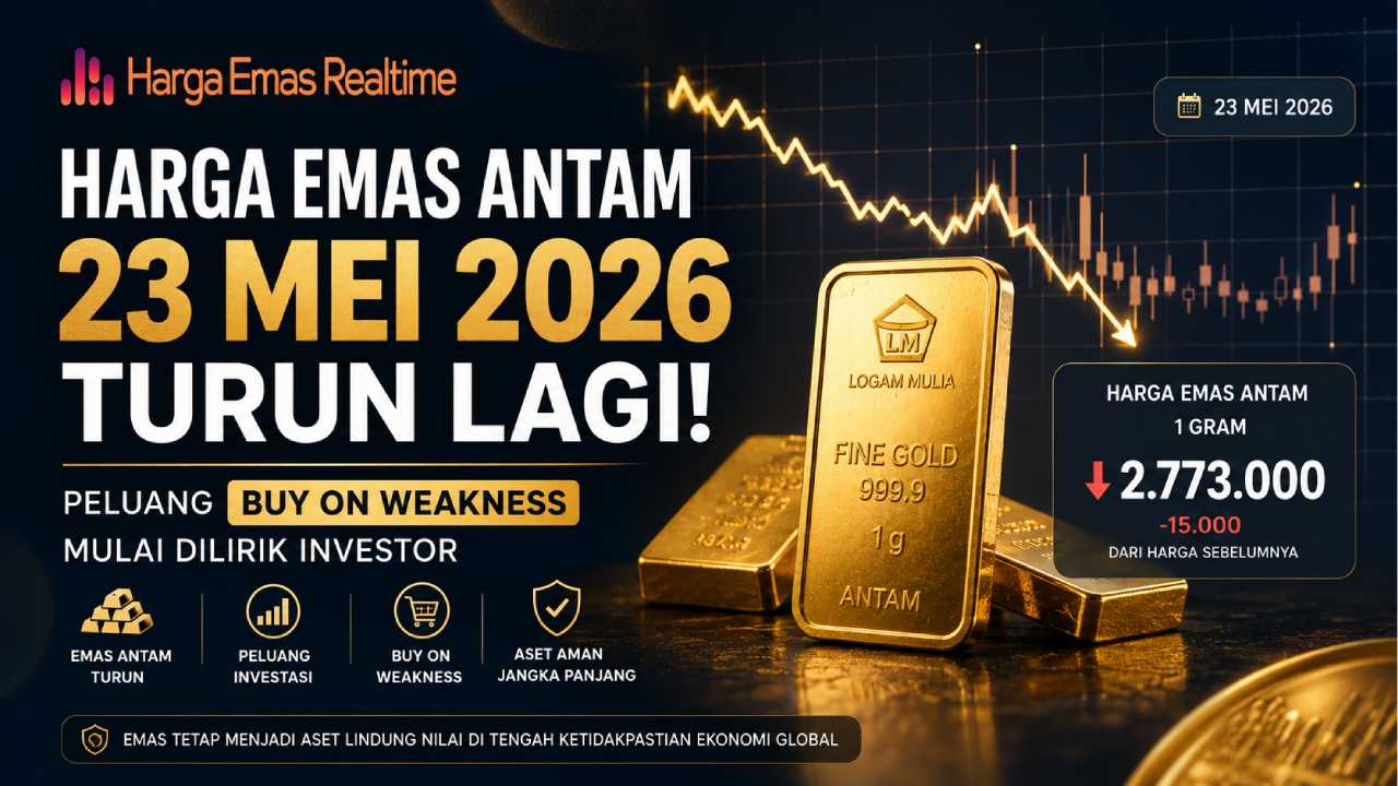 Harga Emas 23 Mei Turun, Buy on Weakness Mulai Dilirik