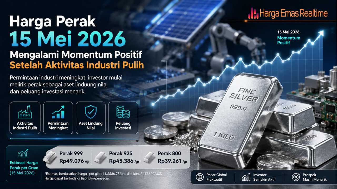 Harga Perak 15 Mei 2026 Mengalami Momentum Positif Setelah Aktivitas Industri Pulih