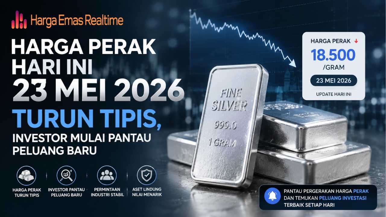 Harga Perak 23 Mei Turun Tipis, Investor Pantau Peluang
