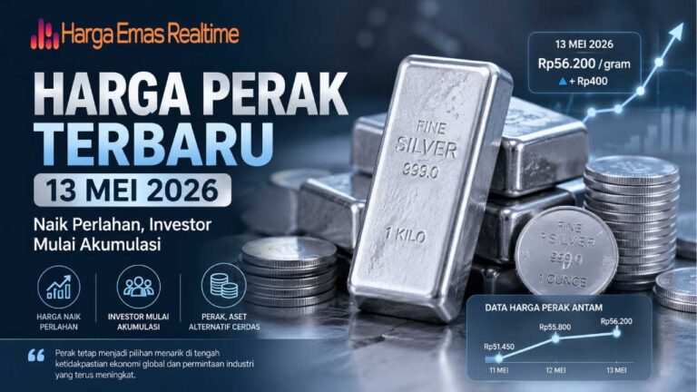 Harga Perak Terbaru 13 Mei 2026 Naik Perlahan, Investor Mulai Akumulasi