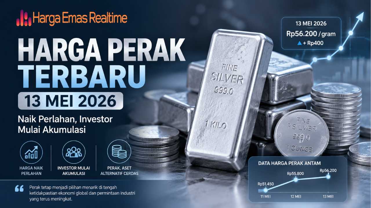 Harga Perak Terbaru 13 Mei 2026 Naik Perlahan, Investor Mulai Akumulasi