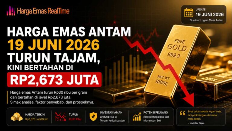 Harga-Emas-Antam-19-Juni-2026-Turun-Tajam-Kini-Bertahan-di-Rp2,673-Juta