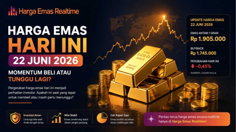 Harga Emas Hari Ini 22 Juni 2026, Momentum Beli atau Tunggu Lagi?