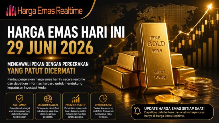Harga Emas Hari Ini 29 Juni 2026 Mengawali Pekan dengan Pergerakan yang Patut Dicermati