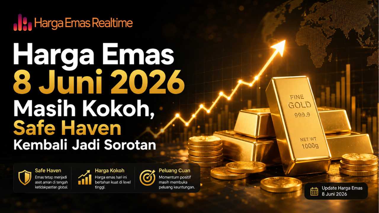 Harga Emas Hari Ini 8 Juni 2026 Masih Kokoh, Safe Haven Kembali Jadi Sorotan