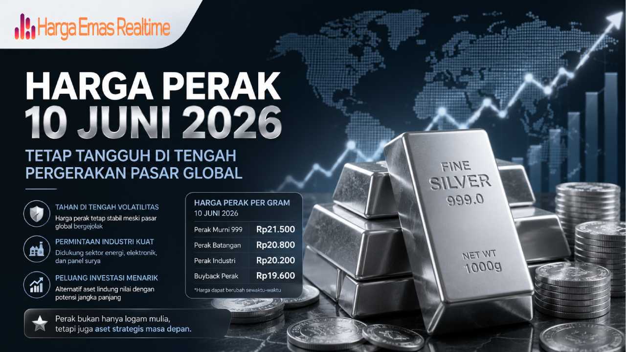 Harga Perak 10 Juni 2026 Tetap Tangguh di Tengah Pergerakan Pasar Global
