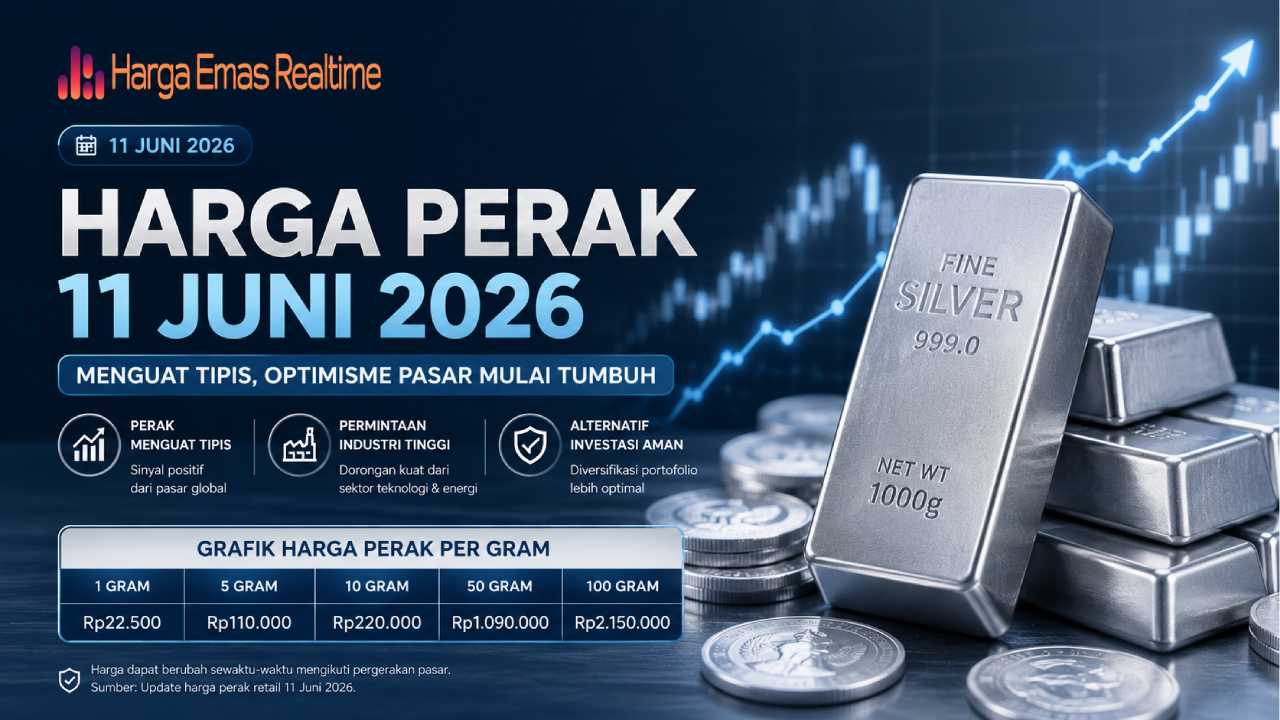 Harga Perak 11 Juni 2026 Menguat Tipis, Optimisme Pasar Mulai Tumbuh