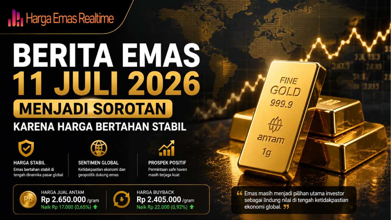 Berita Emas 11 Juli 2026 Menjadi Sorotan karena Harga Bertahan Stabil