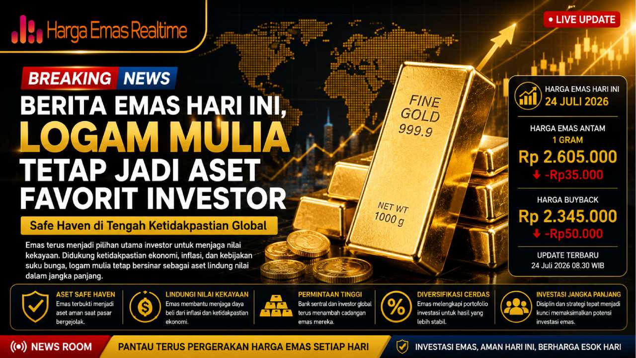 Berita Emas Hari Ini, Logam Mulia Tetap Jadi Aset Favorit Investor
