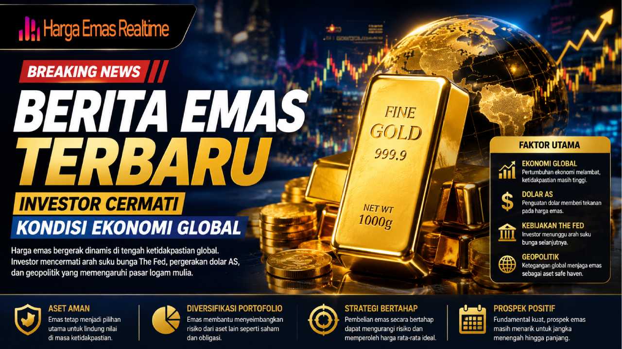 Berita Emas Terbaru, Investor Cermati Kondisi Ekonomi Global