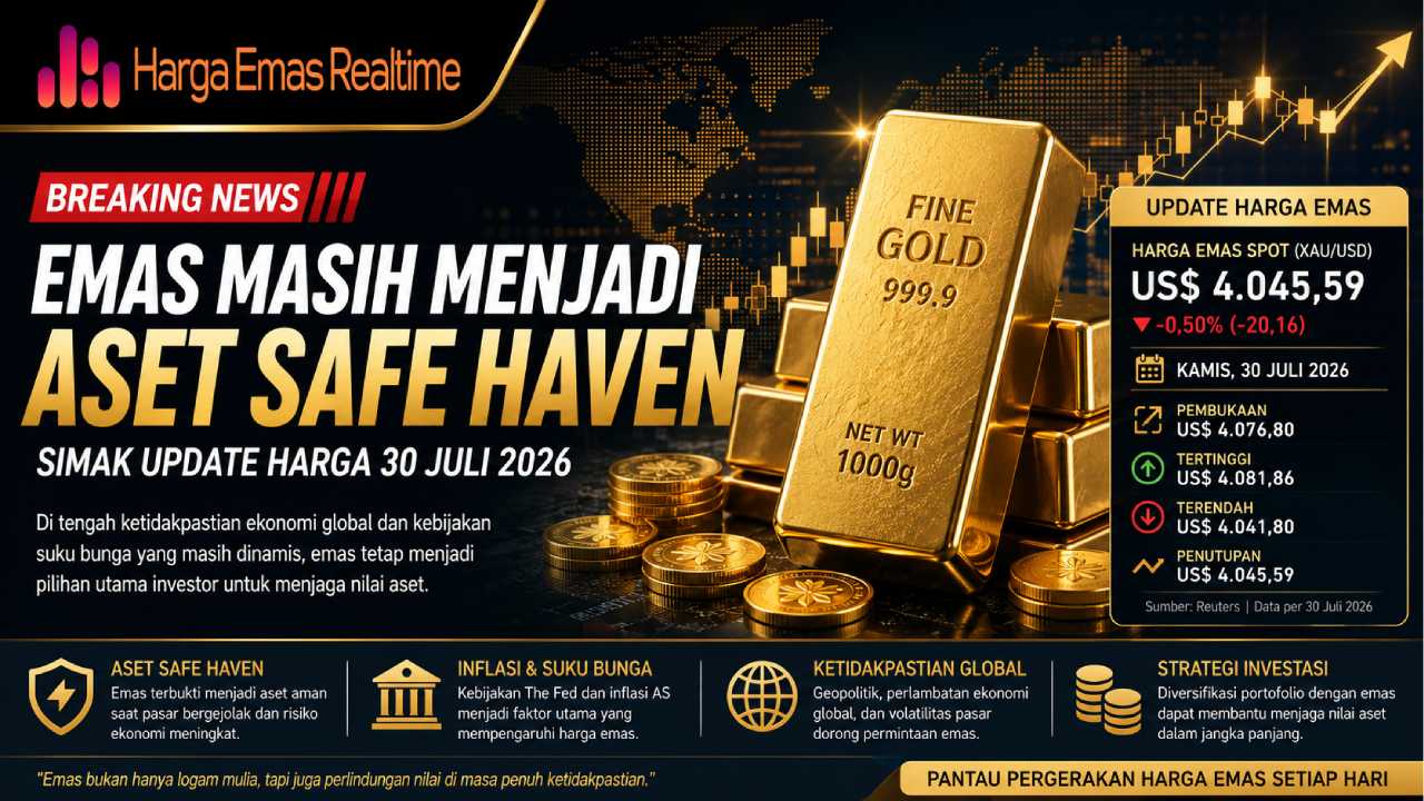 Emas Masih Menjadi Aset Safe Haven, Simak Update Harga 30 Juli 2026