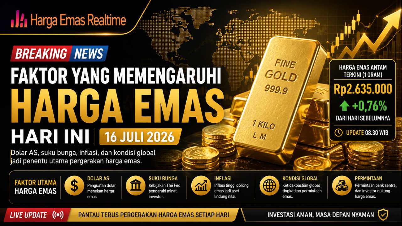 Faktor yang Memengaruhi Harga Emas Hari Ini 16 Juli 2026