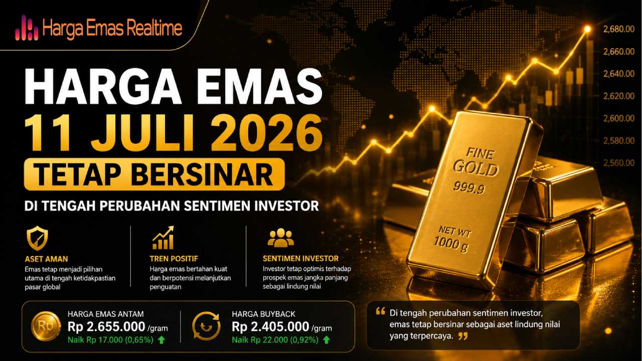 Harga Emas 11 Juli 2026 Tetap Bersinar di Tengah Perubahan Sentimen Investor