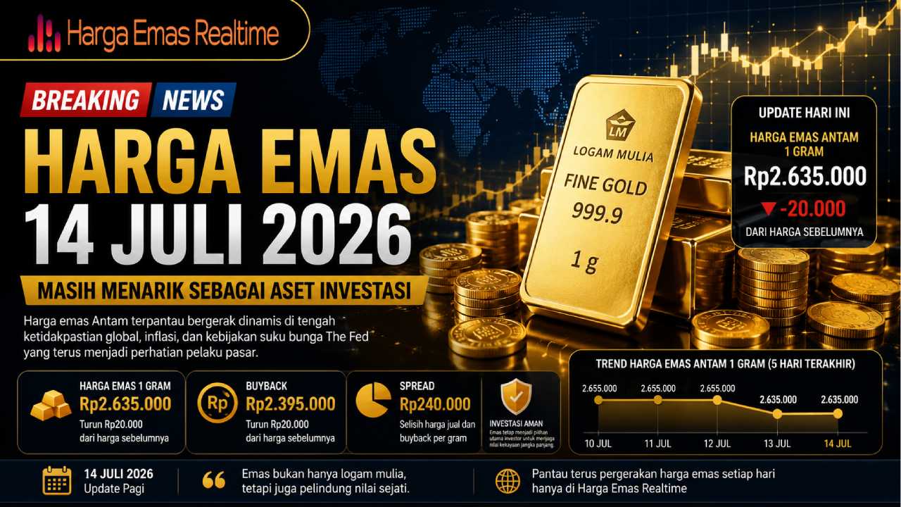 Harga Emas 14 Juli 2026 Masih Menarik sebagai Aset Investasi
