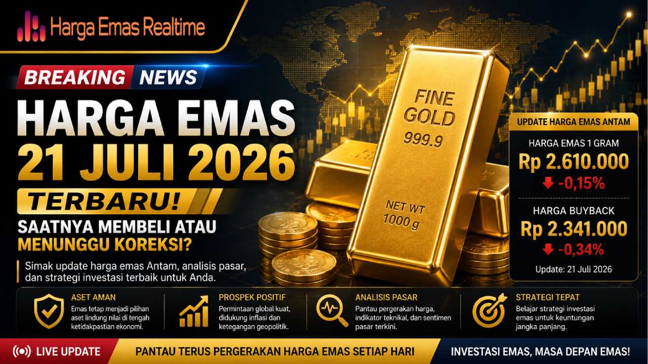 Harga Emas 21 Juli 2026 Terbaru, Saatnya Membeli atau Menunggu Koreksi?