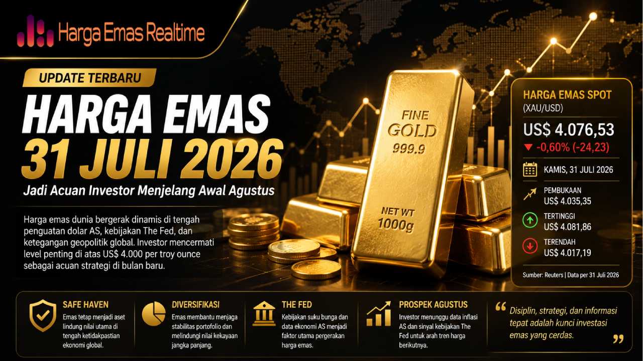 Harga Emas 31 Juli 2026 Jadi Acuan Investor Menjelang Awal Agustus