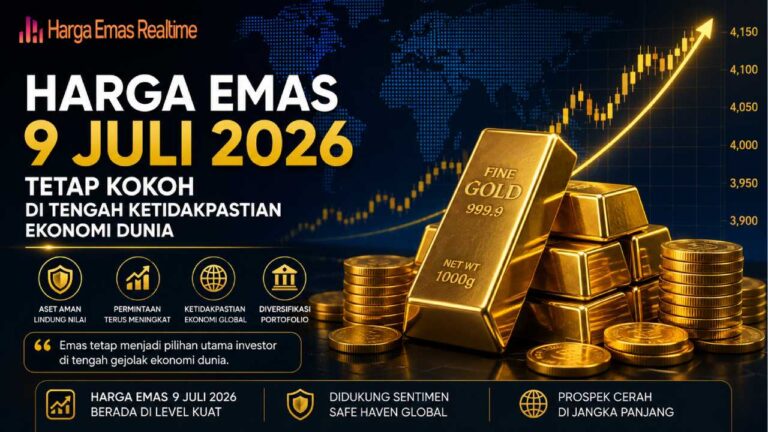 Harga Emas 9 Juli 2026 Tetap Kokoh di Tengah Ketidakpastian Ekonomi Dunia