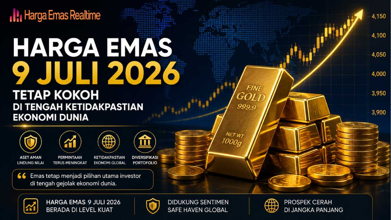 Harga Emas 9 Juli 2026 Tetap Kokoh di Tengah Ketidakpastian Ekonomi Dunia