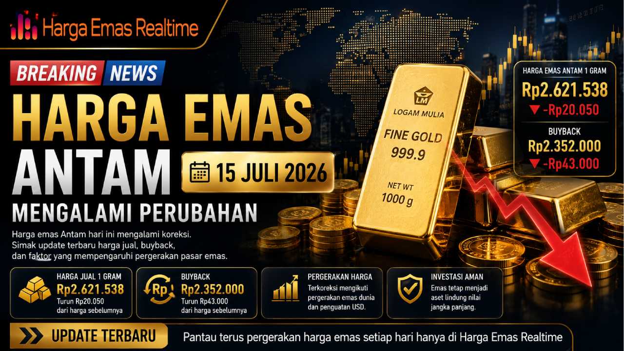 Harga Emas Antam 15 Juli 2026 Mengalami Perubahan, Simak Detailnya