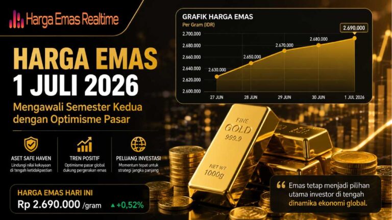 Harga Emas Hari Ini 1 Juli 2026 Mengawali Semester Kedua dengan Optimisme Pasar