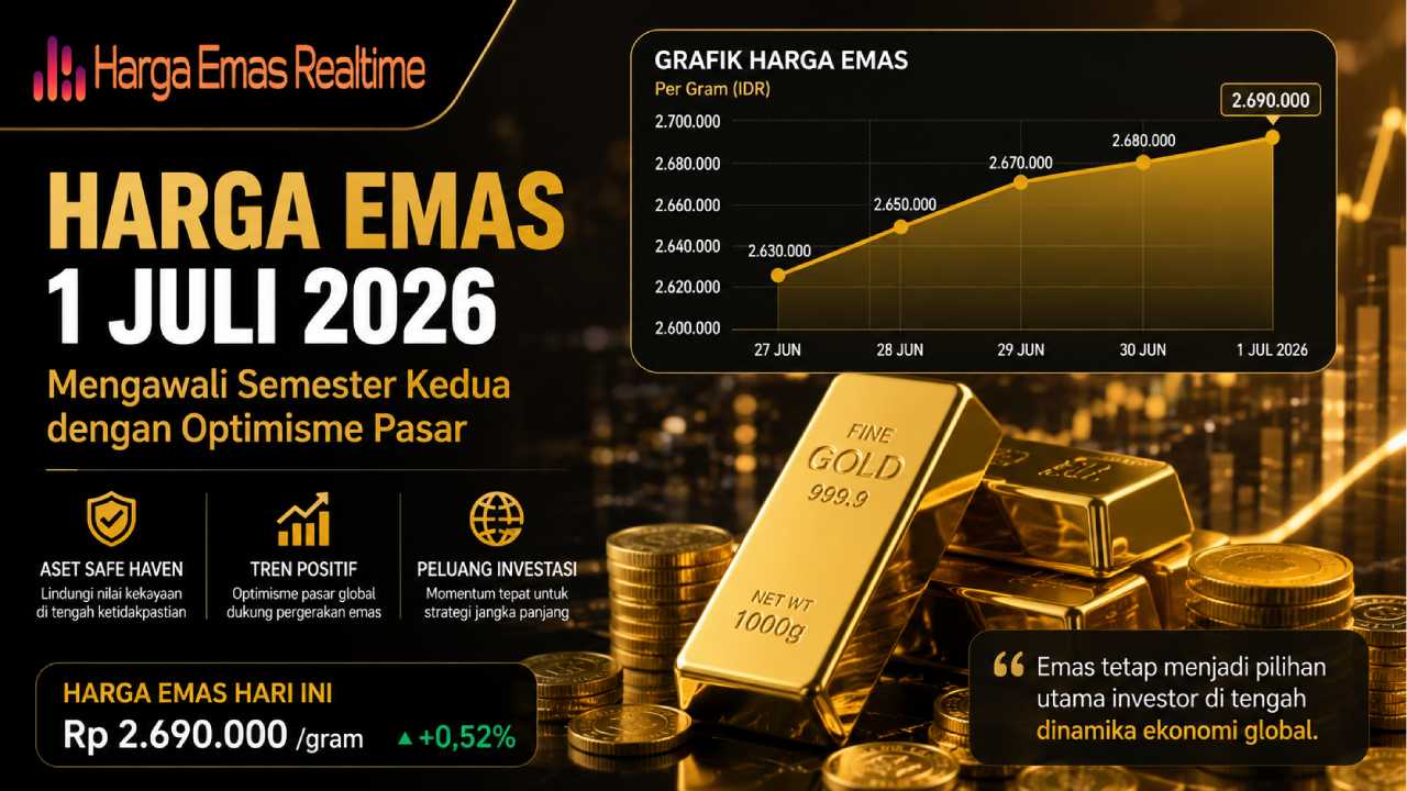 Harga Emas Hari Ini 1 Juli 2026 Mengawali Semester Kedua dengan Optimisme Pasar