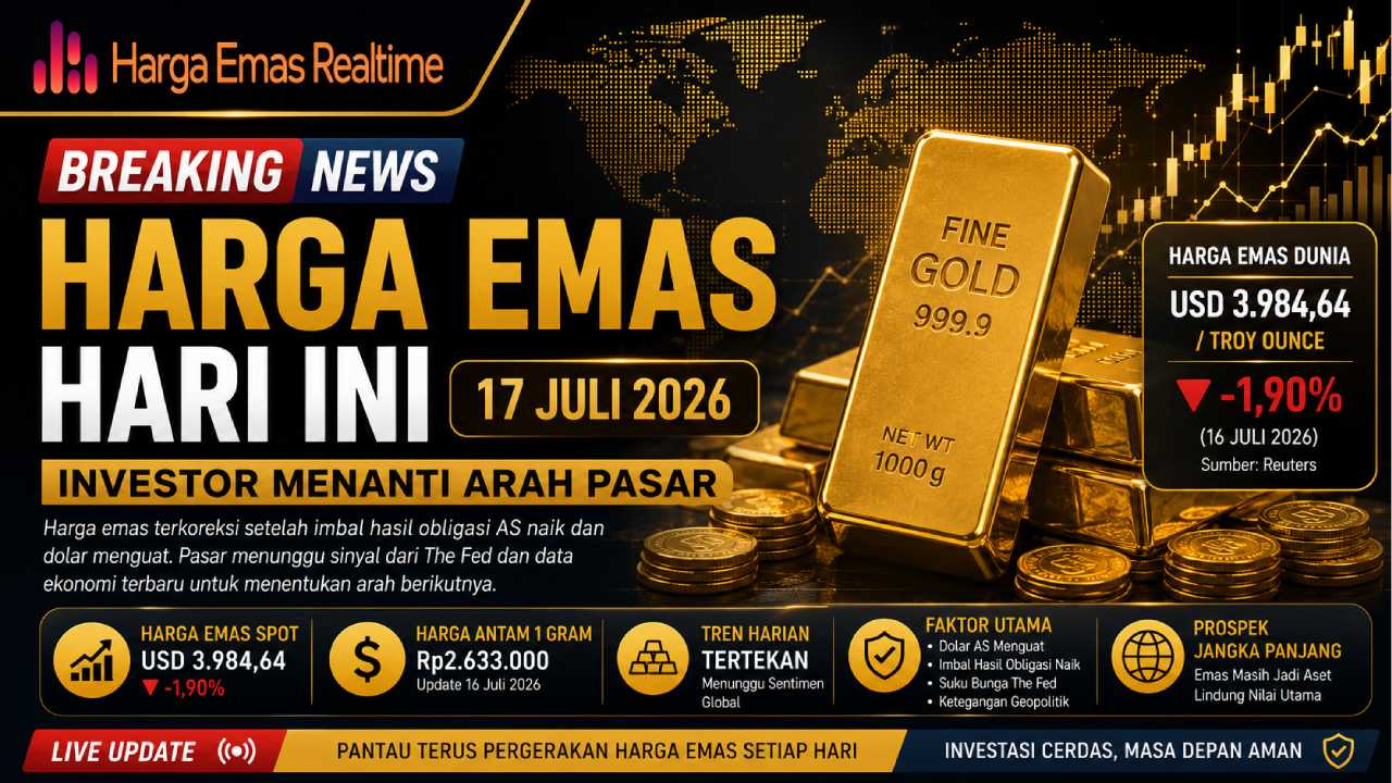 Harga Emas Hari Ini 17 Juli 2026, Investor Menanti Arah Pasar