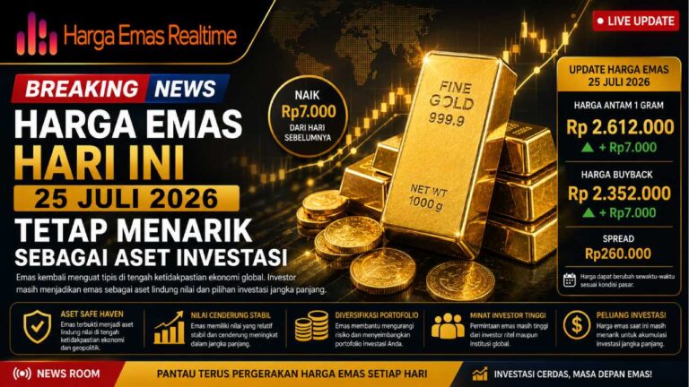Harga Emas Hari Ini 25 Juli 2026 Tetap Menarik sebagai Aset Investasi