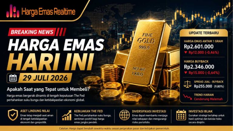 Harga Emas Hari Ini 29 Juli 2026, Apakah Saat yang Tepat untuk Membeli?