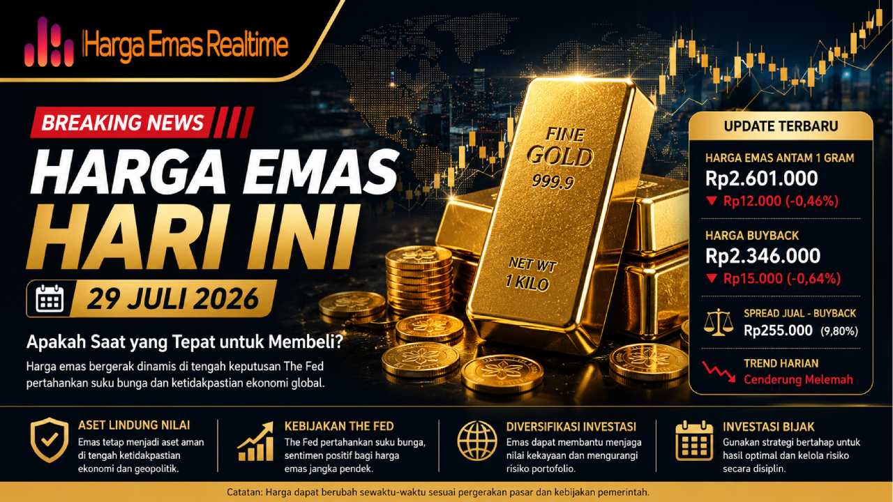 Harga Emas Hari Ini 29 Juli 2026, Apakah Saat yang Tepat untuk Membeli?
