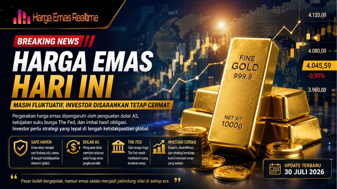 Harga Emas Hari Ini Masih Fluktuatif, Investor Disarankan Tetap Cermat