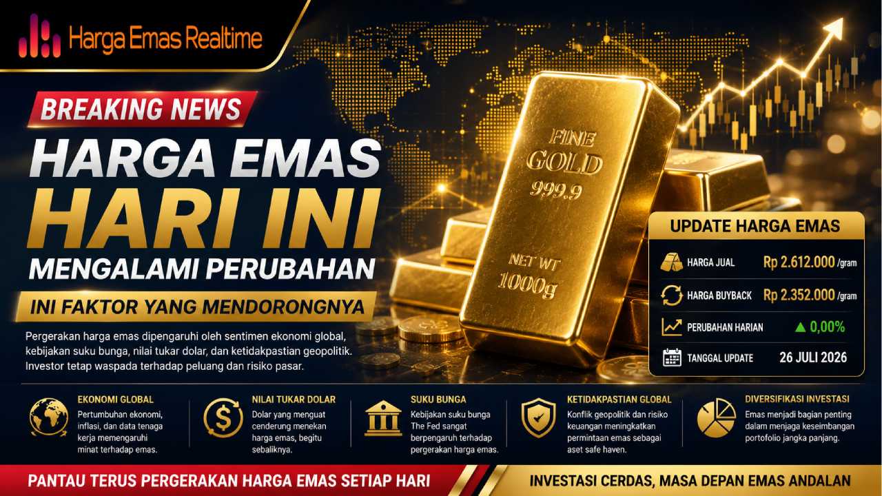 Harga Emas Hari Ini Mengalami Perubahan, Ini Faktor yang Mendorongnya
