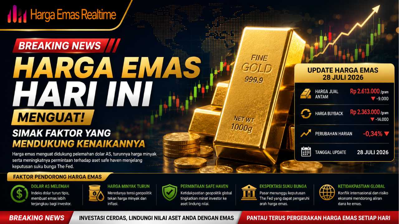 Harga Emas Hari Ini Menguat, Simak Faktor yang Mendukung Kenaikannya