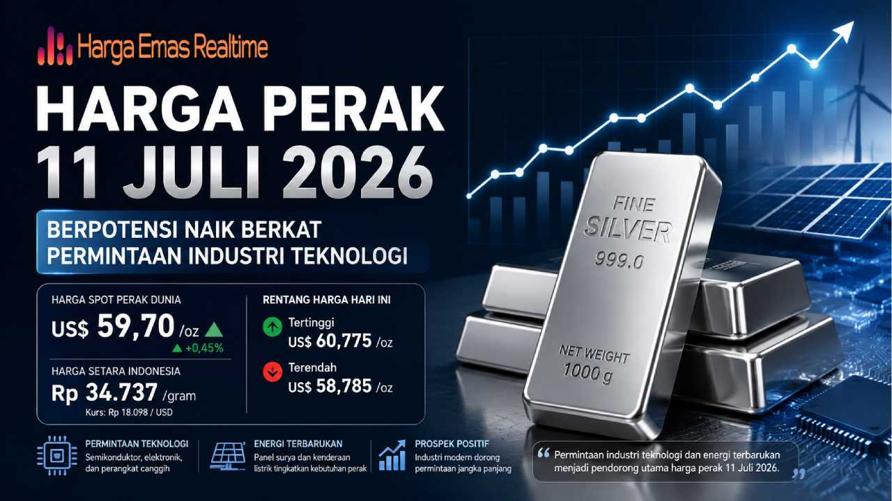 Harga Perak 11 Juli 2026 Berpotensi Naik Berkat Permintaan Industri Teknologi