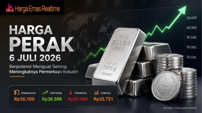 Harga Perak 6 Juli 2026 Berpotensi Menguat Seiring Meningkatnya Permintaan Industri