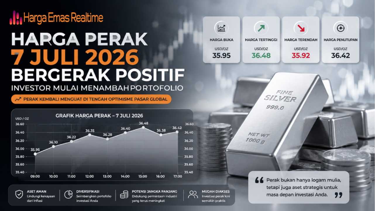 Harga Perak 7 Juli Bergerak Positif, Investor Mulai Menambah Portofolio