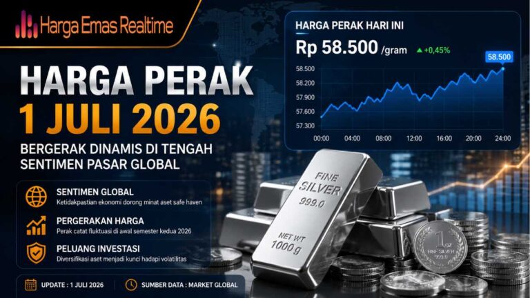 Harga Perak Hari Ini 1 Juli 2026 Bergerak Dinamis di Tengah Sentimen Pasar Global