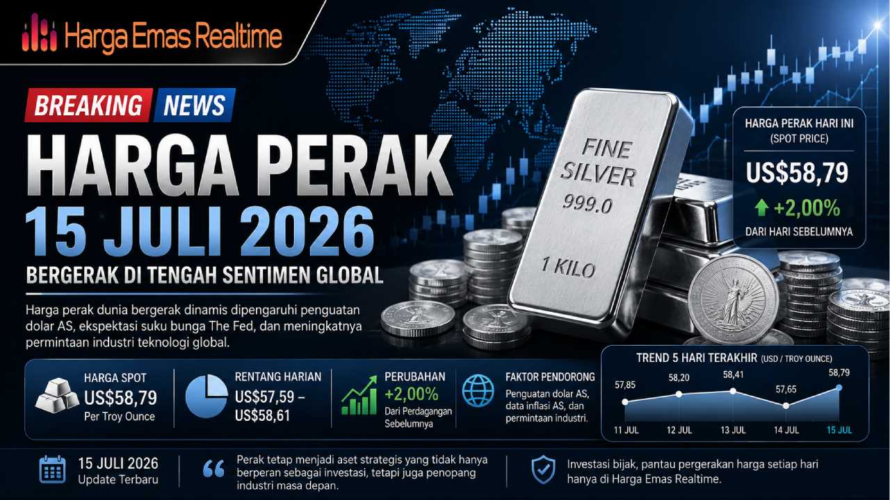 Harga Perak Hari Ini 15 Juli 2026 Bergerak di Tengah Sentimen Global