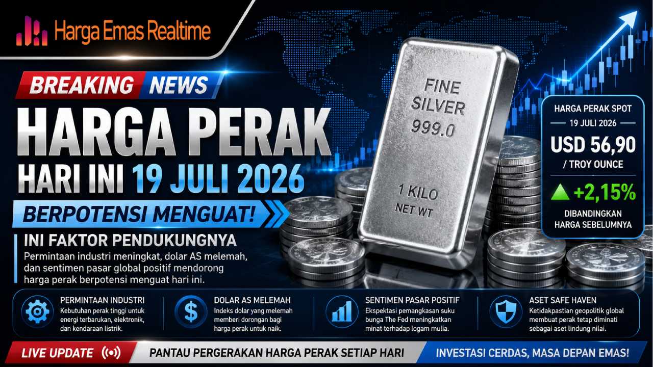Harga Perak Hari Ini 19 Juli 2026 Berpotensi Menguat, Ini Faktor Pendukungnya