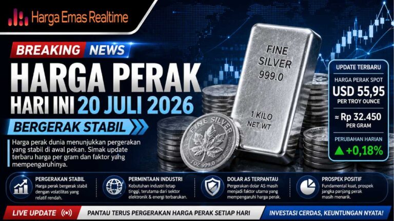 Harga Perak Hari Ini 20 Juli 2026 Bergerak Stabil, Simak Update Terbaru per Gram