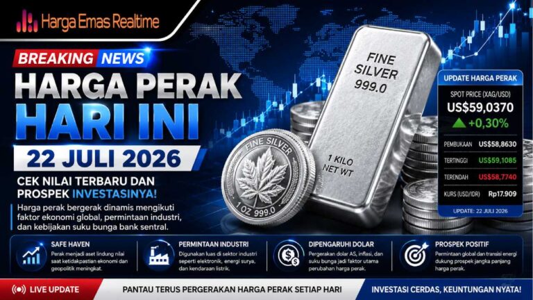 Harga Perak Hari Ini 22 Juli 2026, Cek Nilai Terbaru dan Prospek Investasinya