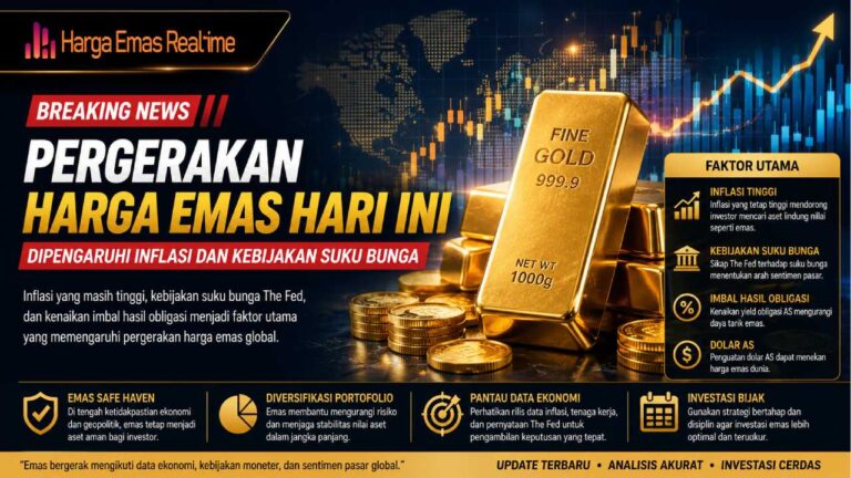 Pergerakan Harga Emas Hari Ini Dipengaruhi Inflasi dan Kebijakan Suku Bunga