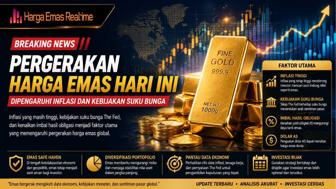 Pergerakan Harga Emas Hari Ini Dipengaruhi Inflasi dan Kebijakan Suku Bunga