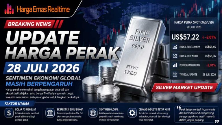 Update Harga Perak 28 Juli 2026, Sentimen Ekonomi Global Masih Berpengaruh