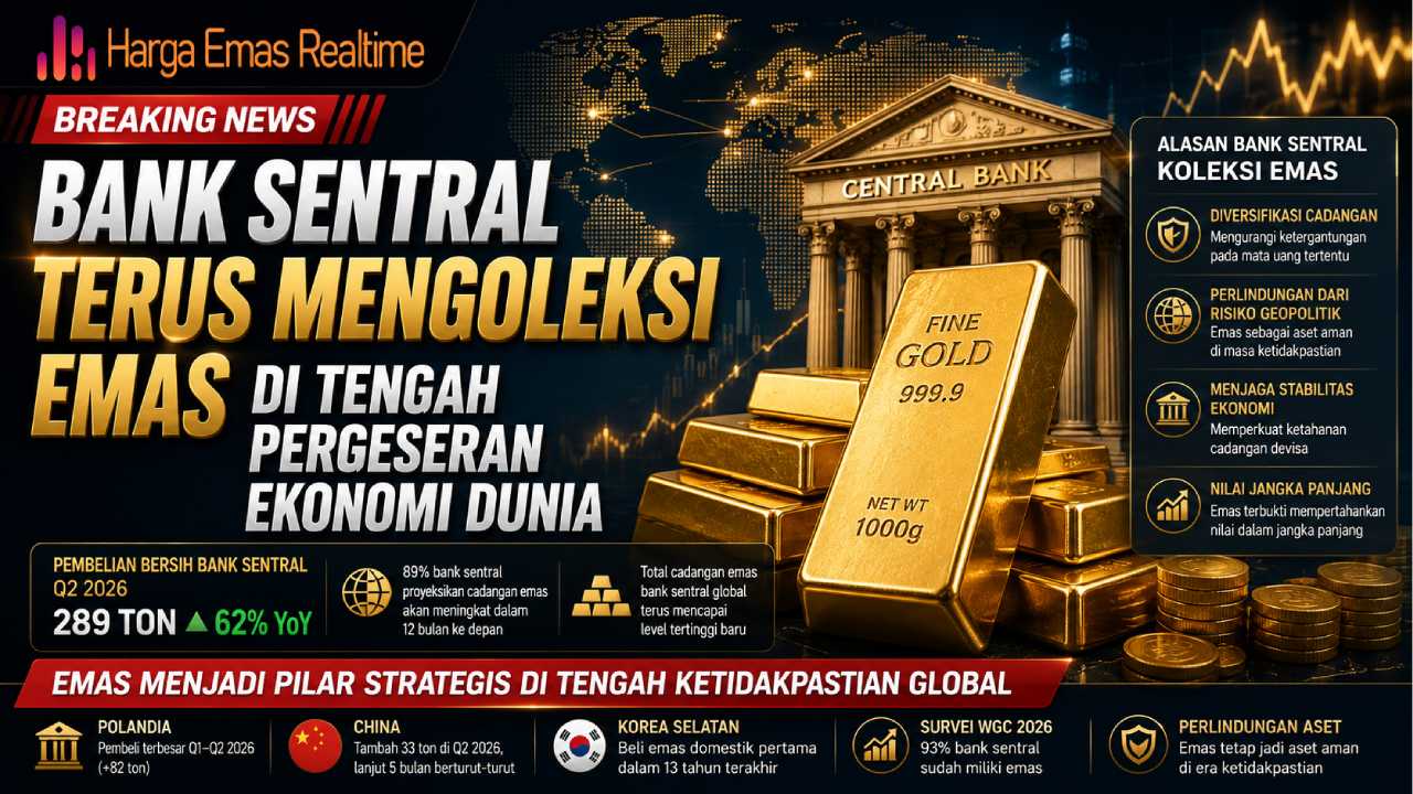 Bank Sentral Terus Mengoleksi Emas di Tengah Pergeseran Ekonomi Dunia