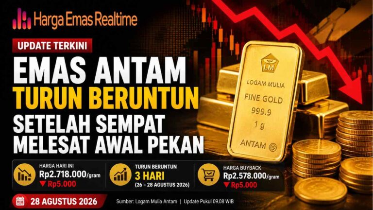 Emas Antam Turun Beruntun Setelah Sempat Melesat Awal Pekan