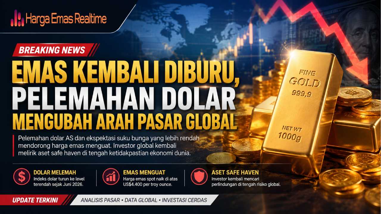 Emas Kembali Diburu, Pelemahan Dolar Mengubah Arah Pasar Global