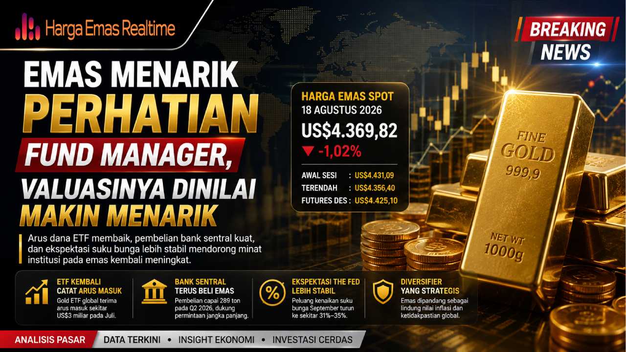 Emas Menarik Perhatian Fund Manager, Valuasinya Dinilai Makin Menarik