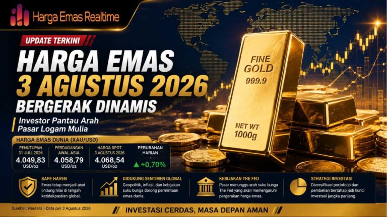 Harga Emas 3 Agustus 2026 Bergerak Dinamis, Investor Pantau Arah Pasar Logam Mulia