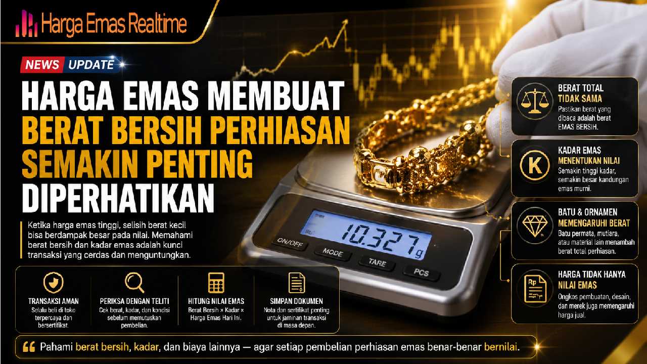 Harga Emas Membuat Berat Bersih Perhiasan Semakin Penting Diperhatikan